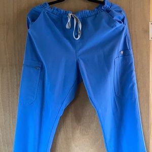 Figs ceil blue scrub pants medium tall